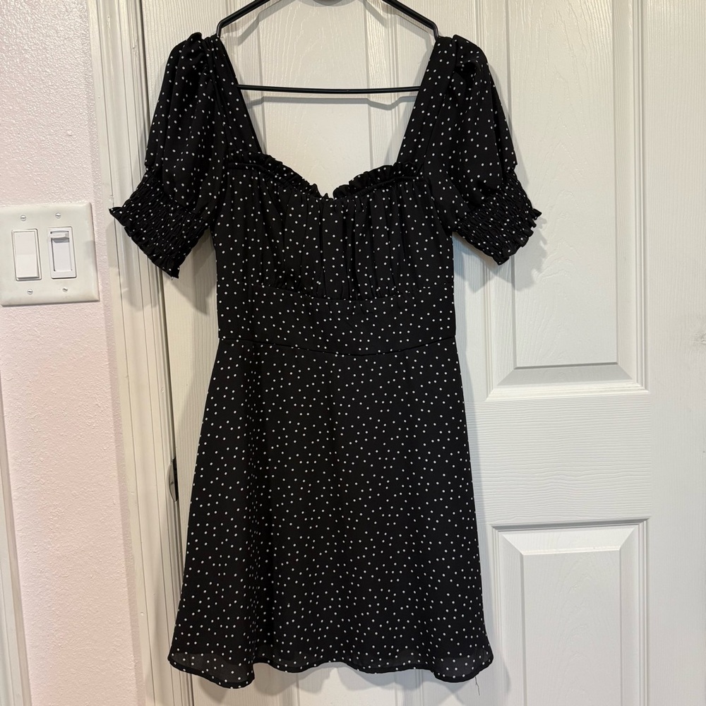 Trixxi Black and White Polka Dot Mini Dress